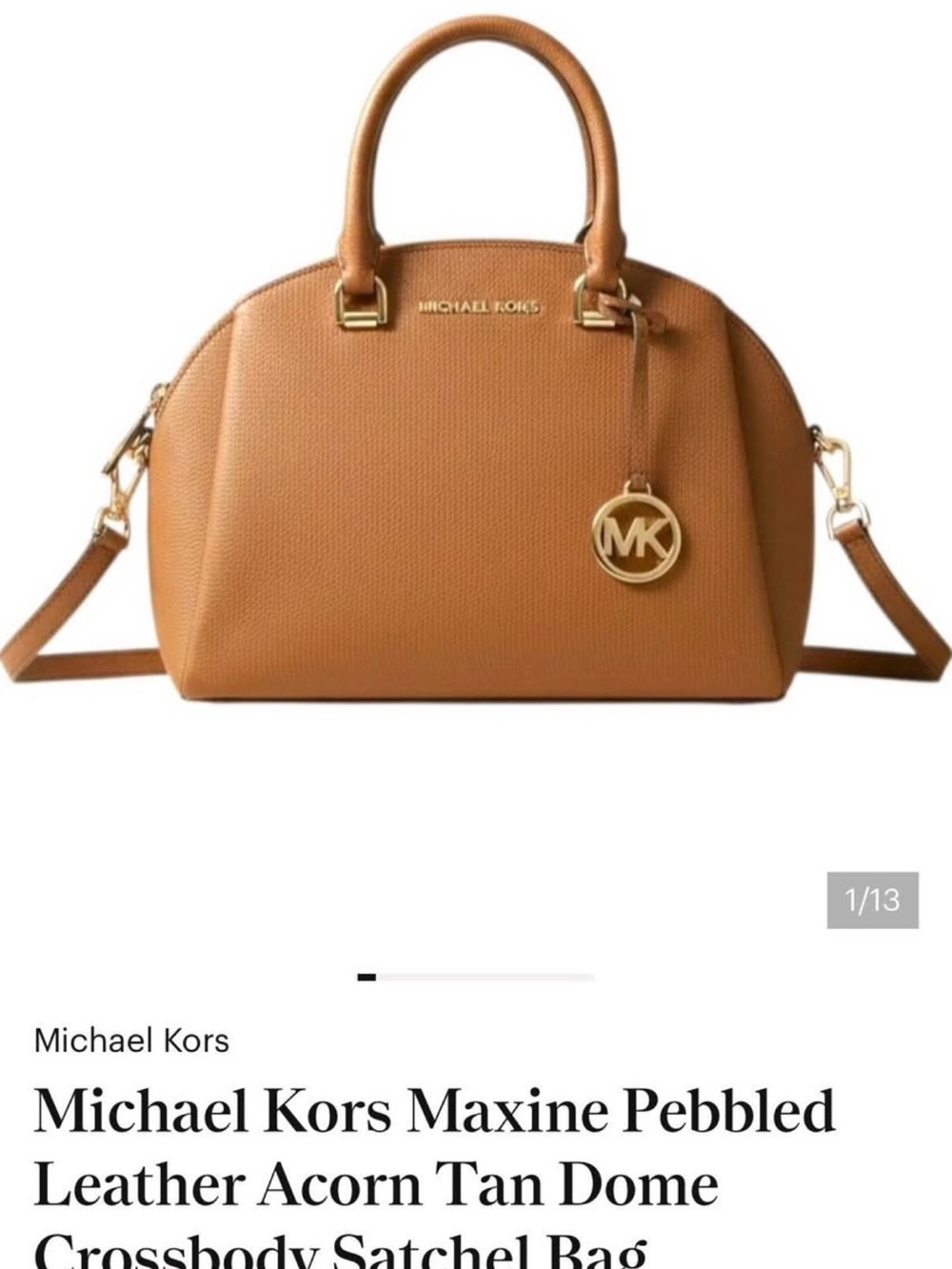 Michael Kors Pebbled Dome Satchel - Acorn